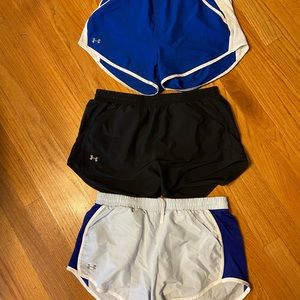 Three pairs of women’s under armor shorts